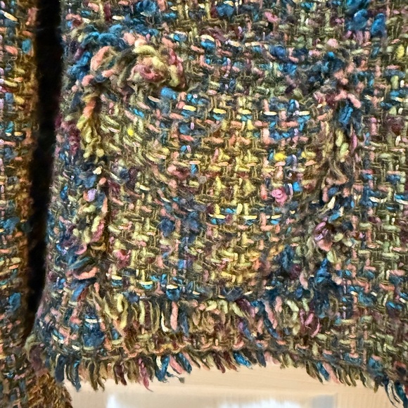 VTG JONES NEW YORK COUNTRY Frayed Edge Tweed Multicolor Blazer Jacket - Picture 3 of 8